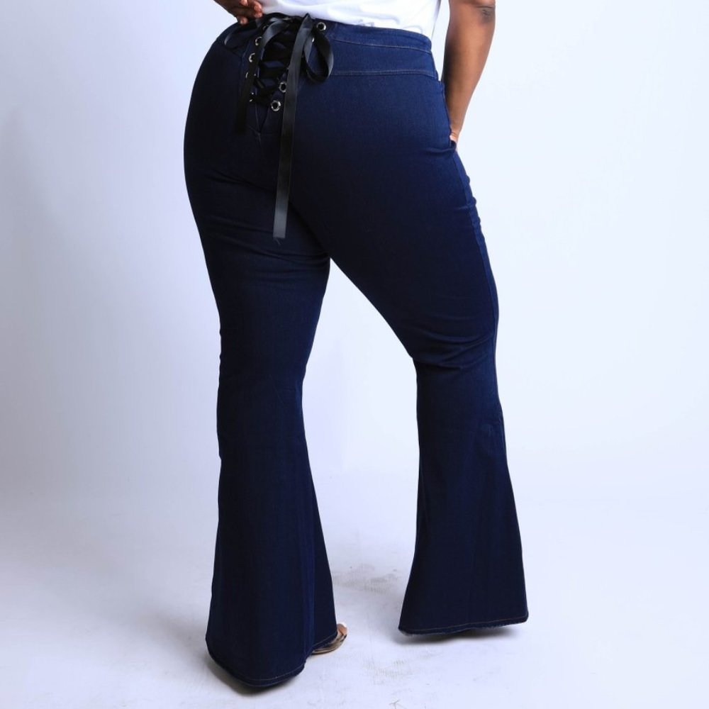 Lacing me up Denim- Navy